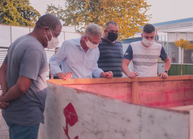 Ele verificou como estão as obras da cobertura sustentável, no Centro de Tradições Nordestinas