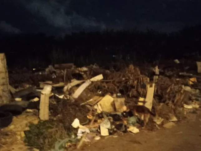  Pneus e outros lixos são jogados no local 