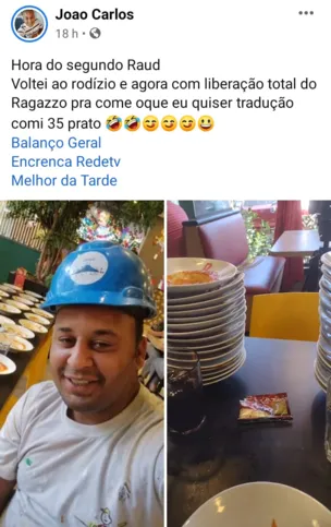 Imagem ilustrativa da imagem Homem viraliza na Web depois de ser expulso de rodízio por comer 14 pratos