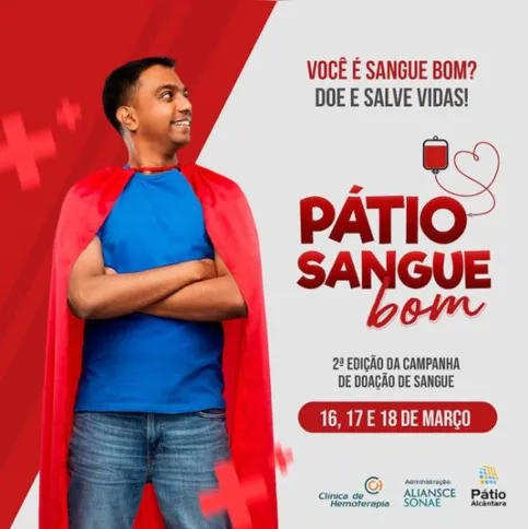 Imagem ilustrativa da imagem Pátio Alcântara e Clínica de Hemoterapia realizam campanha de doação de sangue