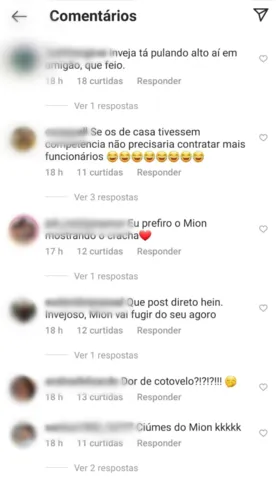 Confira um print dos comentários na foto do apresentador 