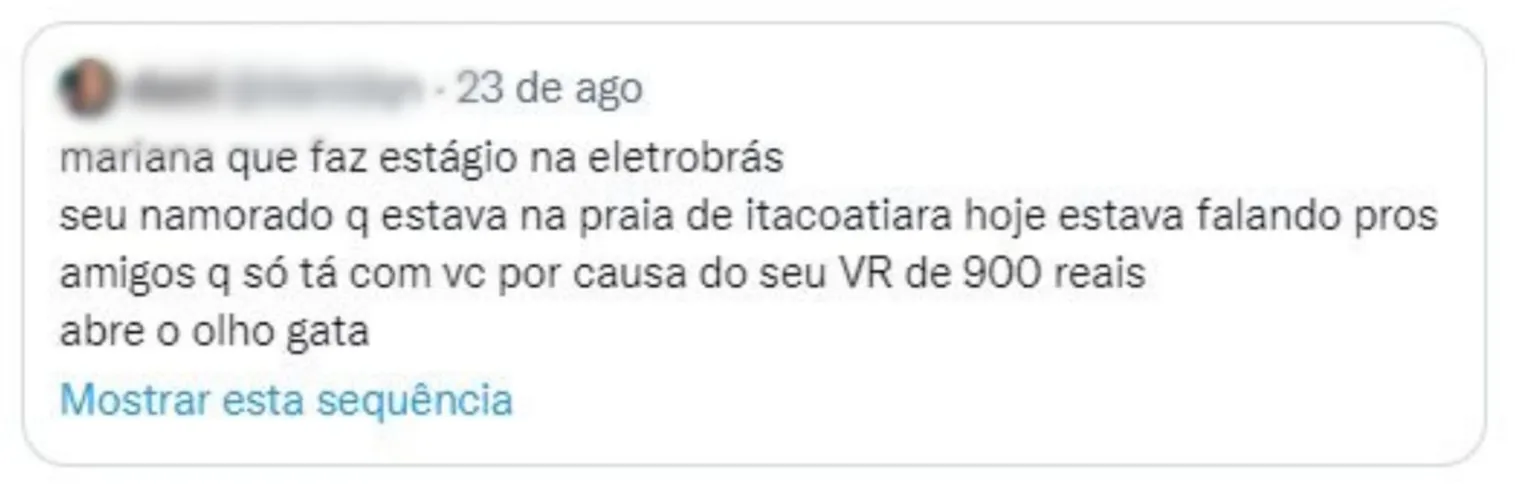 Esse é o tweet que deu início ao caso