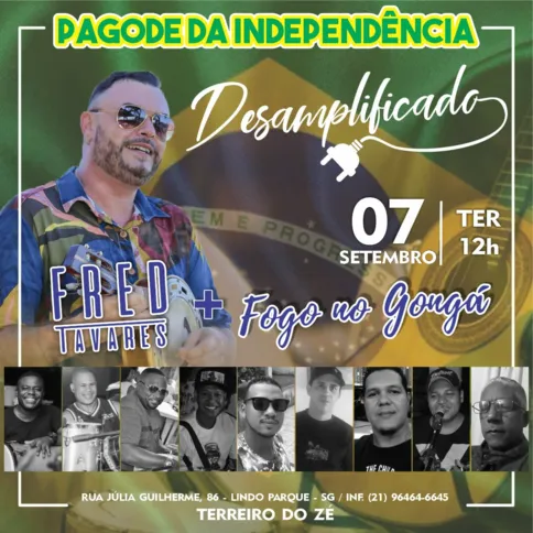 Imagem ilustrativa da imagem Terreiro do Zé terá 'Pagode da Independência Desamplificado' neste feriado (7)