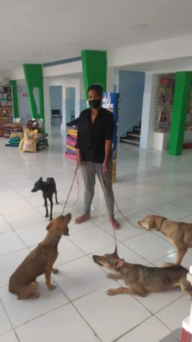 Andrea e seus pets