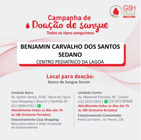 Informações para doação de sangue