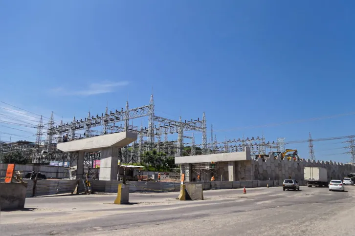 As obras do viaduto seguem em andamento