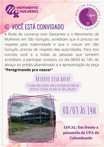 Ato na Maternidade da Mãe ocorrerá hoje
