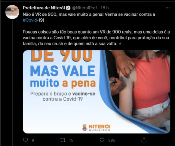 A Prefeitura de Niterói utilizou do caso em seu marketing para divulgar as vacinas contra a Covid-19