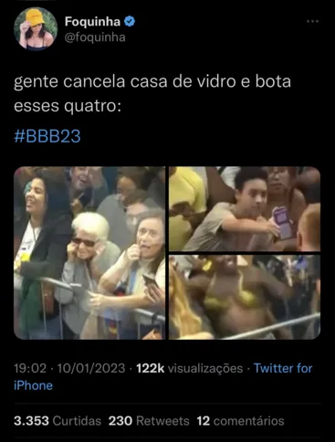 Imagem ilustrativa da imagem Casa de vidro coloca BBB em 1º lugar nos assuntos mais falados no Twitter brasileiro
