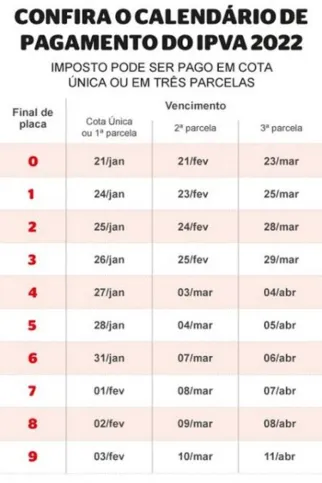 Calendário foi definido