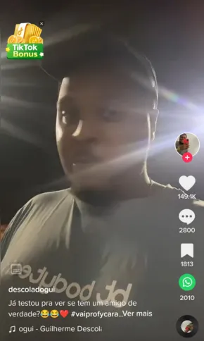 Vídeo viralizou no app TikTok