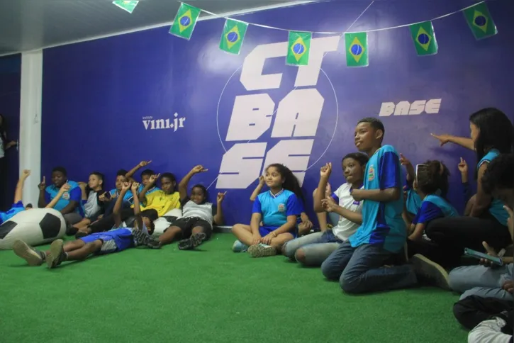 Escola Municipal Paulo Reglus Neves Freire, no Mutuaguaçu, escola em que Vini Jr estudou na infância e que foi escolhida para ser a pioneira no projeto do Centro de Tecnologias Educacionais Base (CT Base), do Instituto Vini Jr