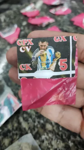 As pedras de crack traziam a imagem do jogador argentino Messi