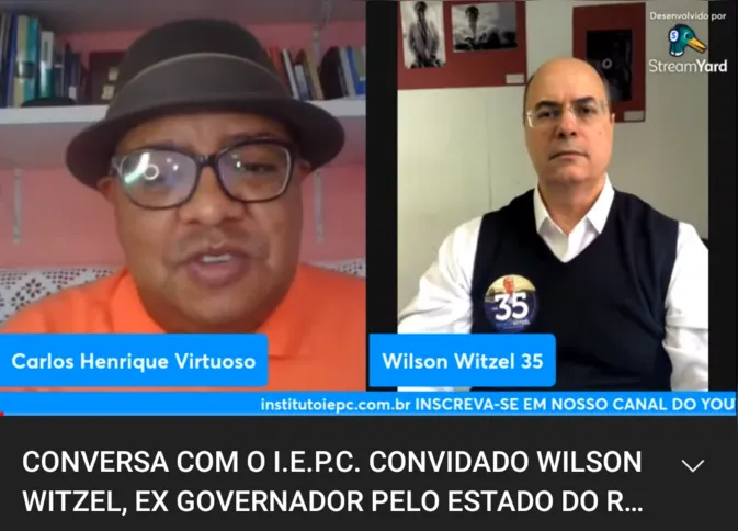 O candidato participou de uma conversa com o Instituto de Educação Política e Cidadania (I.E.P.C), no YouTube