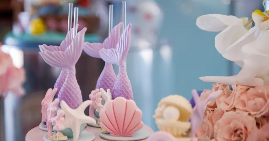 A comemoração teve como tema sereias, golfinhos e o fundo do mar