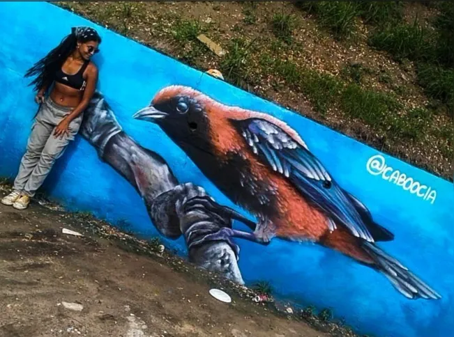 Caboocla deixou sua marca no viaduto de Alcântara