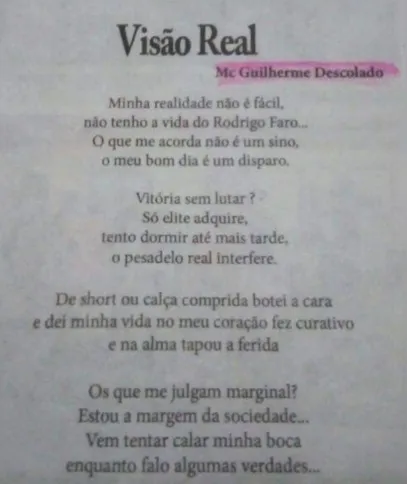 Poesia de Guilherme "Descolado" publicada no Jornal Diário da Poesia