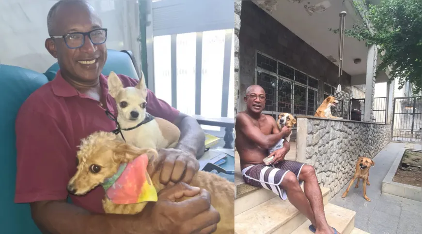 Imagem ilustrativa da imagem Veterinário no Colubandê que resgata animais de rua relembra história de superação