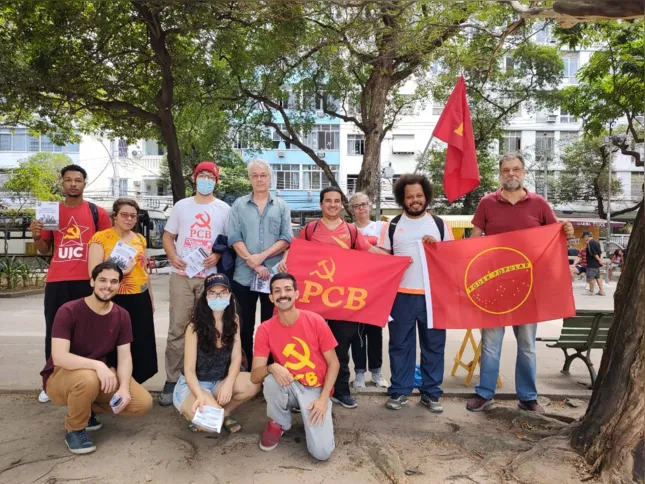 O candidato participou de uma manifestação em frente ao Hospital Gafrée Guinle na Tijuca