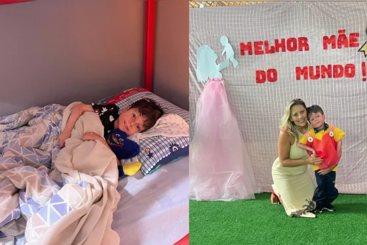 O pequeno Guilherme Gandra Moura, de 8 anos, tem uma doença genética rara, a epidermolise bolhosa