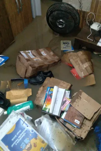 Móveis, roupas, livros e outros itens pessoais acabaram perdidos com a enchente