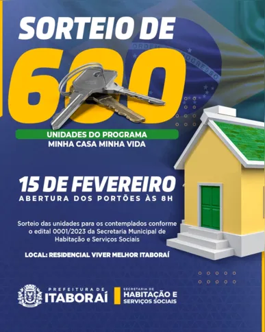 Imagem ilustrativa da imagem Prefeitura de Itaboraí realiza sorteio de 600 apartamentos na próxima quarta, 15