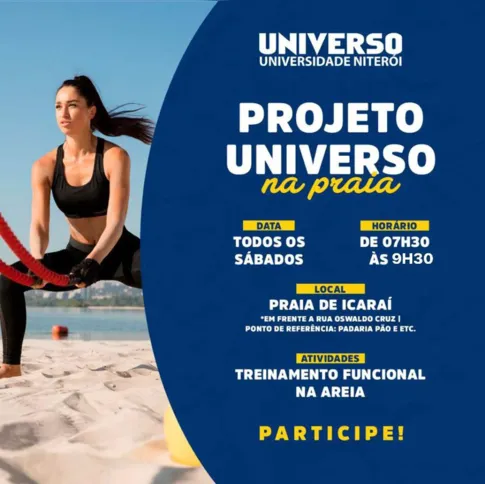 O "Universo na praia" é um projeto de extensão da graduação de Educação Física