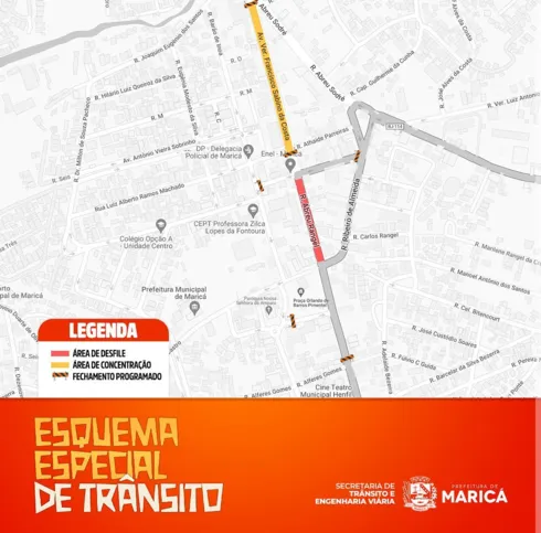 Esquema especial de trânsito para o desfile da União de Maricá neste sábado (4)
