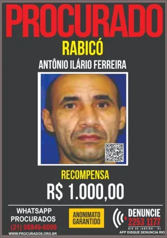 Antônio Ilário Ferreira, o 'Rabicó'. é procurado