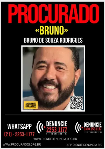 Bruno de Souza Rodrigues está sendo procurado