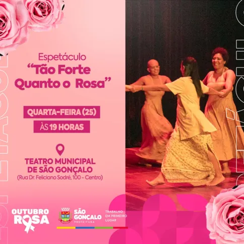 Imagem ilustrativa da imagem Teatro Municipal de São Gonçalo recebe espetáculo do Outubro Rosa