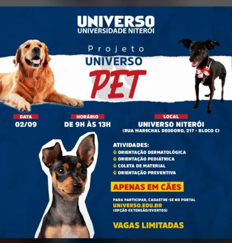 O projeto é voltado somente para cães, não podendo levar outros animais