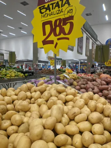 A batata teve a segunda semana consecutiva com queda no preço no Assaí Atacadista
