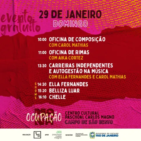 Imagem ilustrativa da imagem Ocupação cultural encerra com shows de cantoras no Campo de São Bento, Niterói