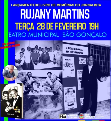 Imagem ilustrativa da imagem Jornalista lança livro de memórias no Teatro Municipal de São Gonçalo
