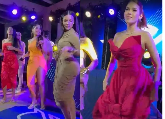 Ex-bbs amarraram seus vestidos para dançar