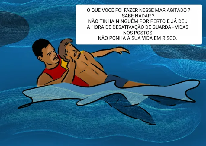 Tirinhas conscientizam a população sobre os riscos do mar