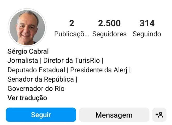 Perfil foi criado recentemente