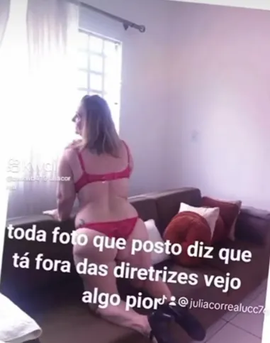 Julia Correa Lucco em foto postada em suas redes sociais