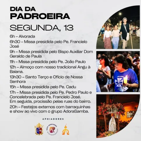 Localizada no Barro Vermelho, em São Gonçalo, a Paróquia Nossa Senhora de Fátima conta com extensa programação para esta segunda-feira (13)