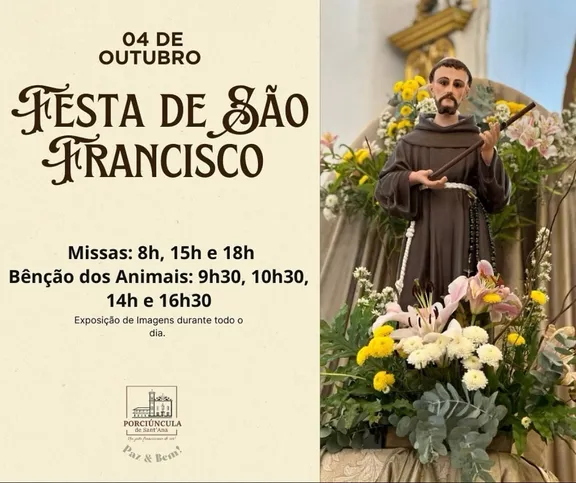 Imagem ilustrativa da imagem Dia de São Francisco de Assis: São Gonçalo Niterói e Itaboraí celebram com missas e festejos; Confira