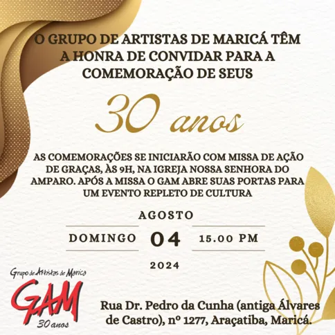 Imagem ilustrativa da imagem Grupo de Artistas de Maricá (GAM) comemora 30 anos