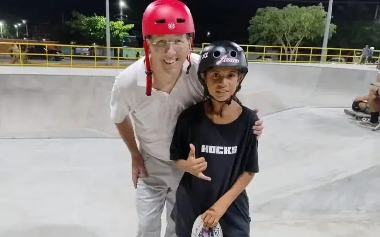 Textor foi para Saquarema acompanha evento com Pedro Vita, skatista do Botafogo