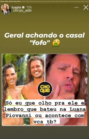 Atriz criticou o casal