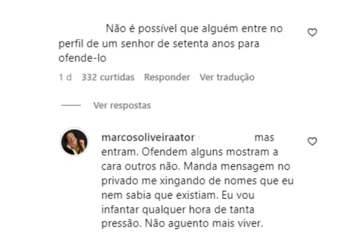 Internautas oferecem apoio, mas ele também enfrenta mensagens ofensivas