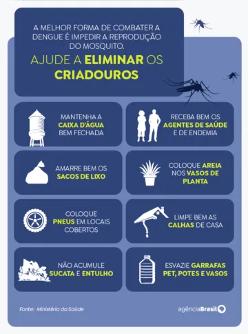 A melhor forma de combater a dengue é impedir a reprodução do mosquito. Foto: Arte/EBC