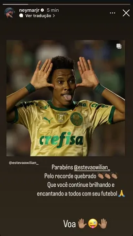 Postagem de Neymar em suas redes sociais