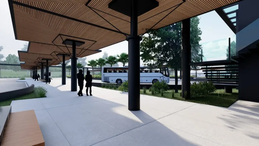 O novo espaço terá 24 baias para ônibus, dividido em quatro plataformas que seguirão um conceito contemporâneo e sustentável