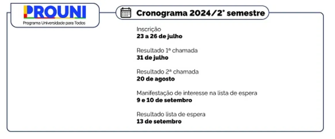 Imagem ilustrativa da imagem Prouni: Publicado edital referente ao 2º semestre de 2024