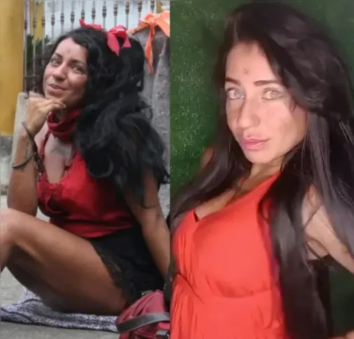 Antes e depois do dia de beleza
